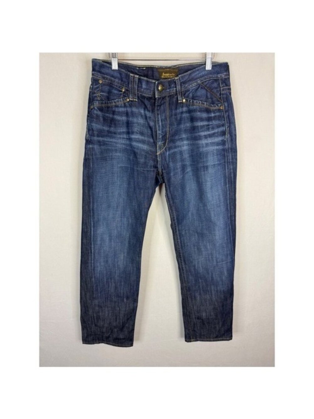 Brown Label Eastside Men 34X31 Slim Fit Straight Leg Jeans Cagney Wash Low Rise